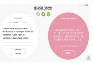 Mensajes de Teknolosys hacia Japon