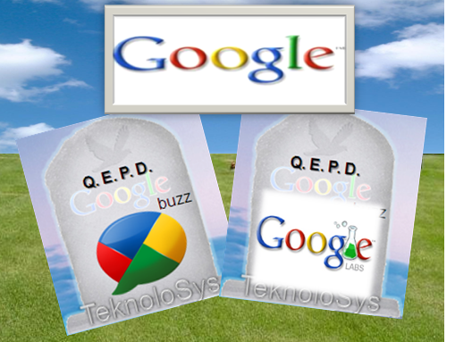 Adios Google buzz y google labs