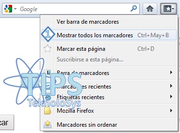Mostrar Marcadores Firefox