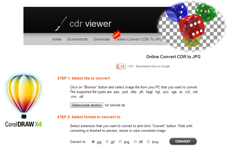 Convierte online cdr png