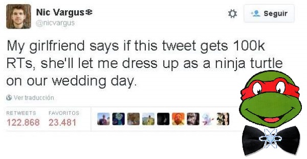 Twitter tortuga ninja boda novio